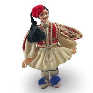 Greek Vintage Traditional Guard Folk‎ Art Doll 50s 60s Souvenir Collectible